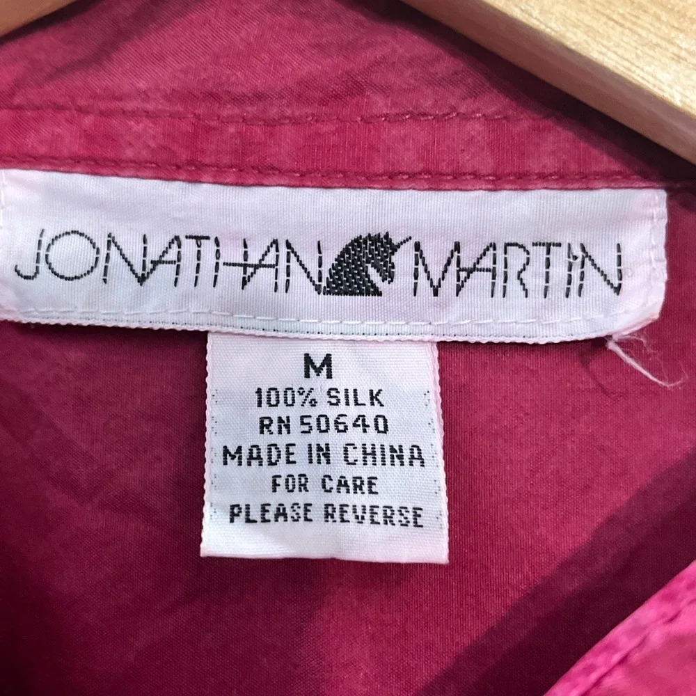 Jonathan‎ Martin Sleeveless Silk Blouse Womens Medium Magenta Pink Vintage
